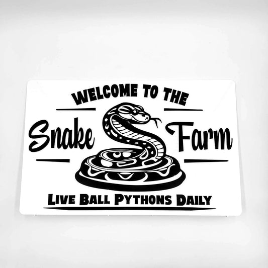 Handcrafted 3D Acrylic Snake Farm Sign with Ball Python Design - 'Welcome to the Snake Farm"