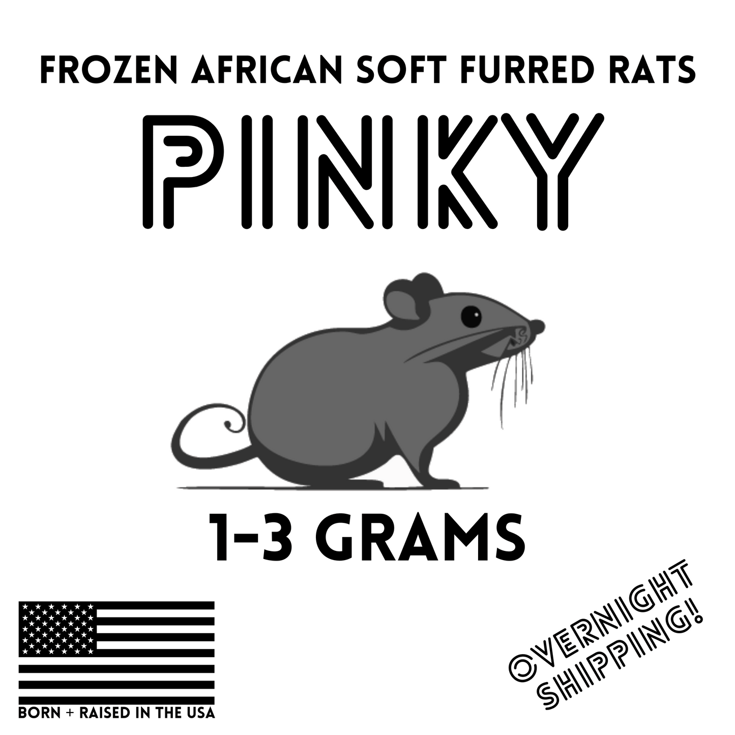 Frozen Pinky African Soft Furred Rats | 25 Count