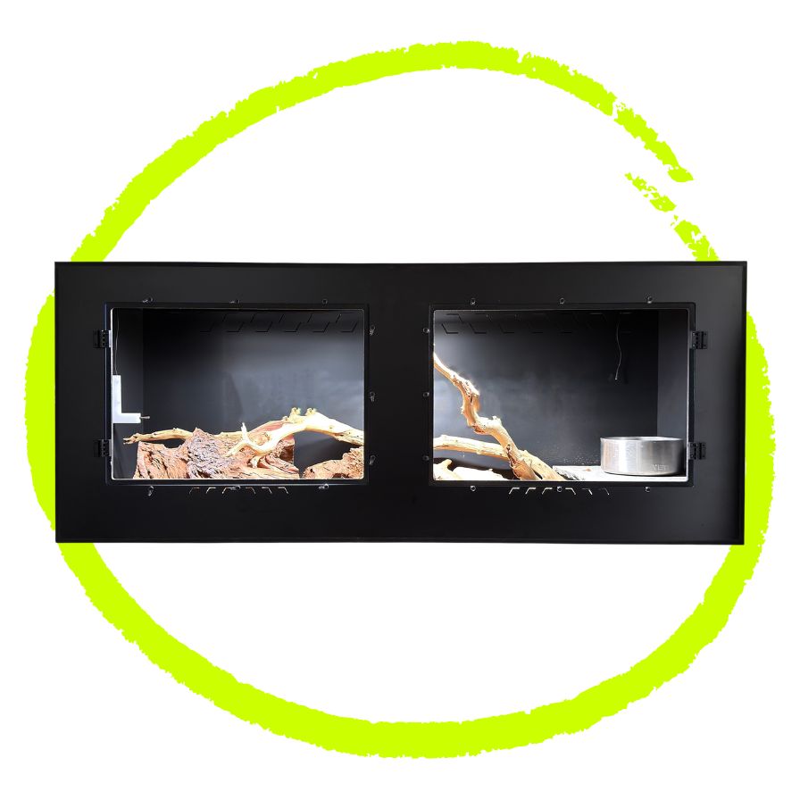 PVC reptile enclosure with swing open doors