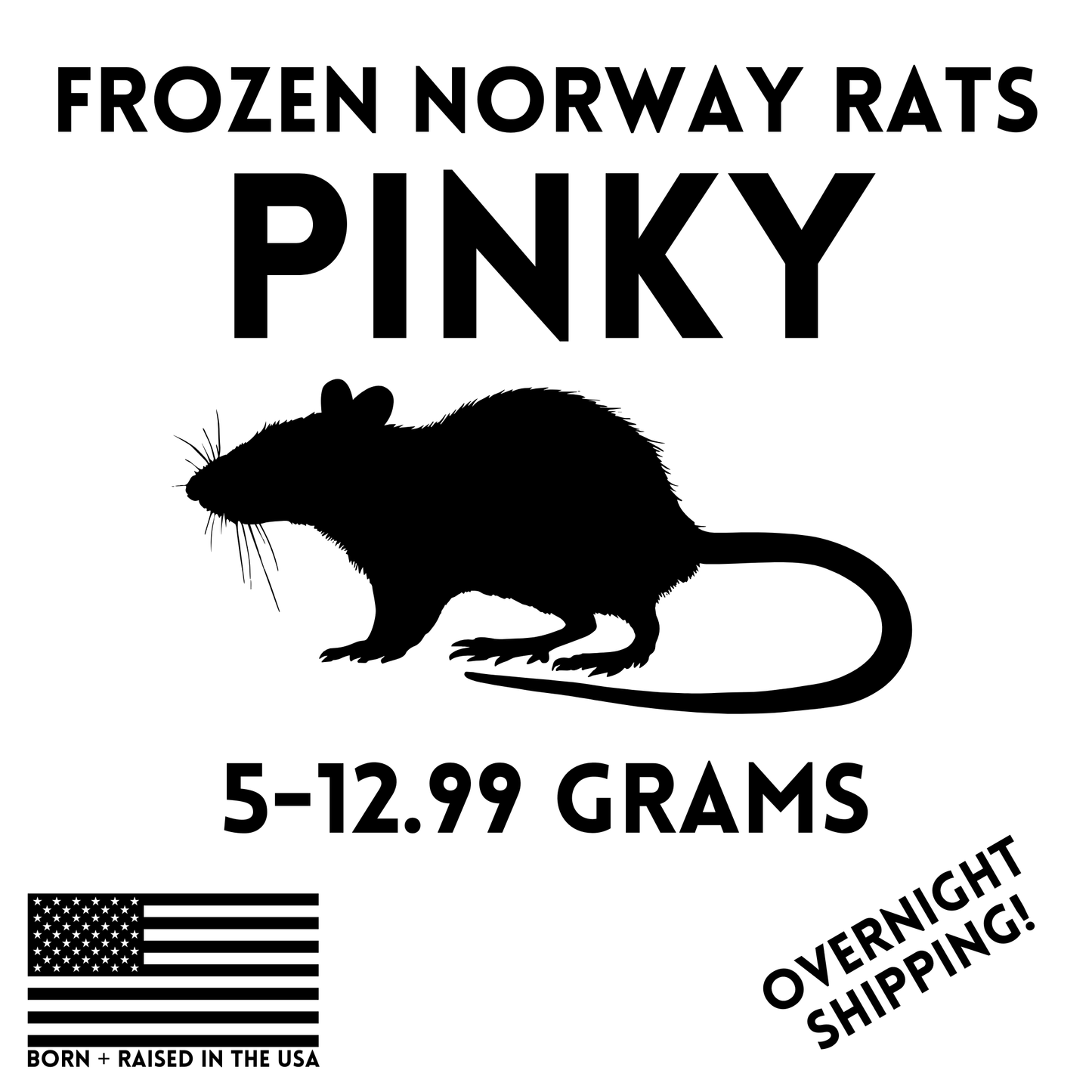 Frozen Pinky Feeder Rats — 25 pack